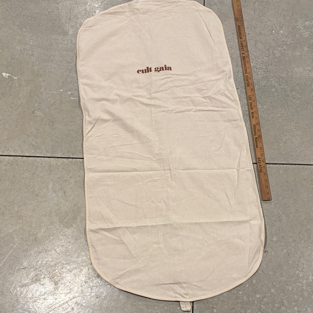 Cult Gaia Cream Canvas Logo Dust Bag with Brown Print - Picture 2 of 5